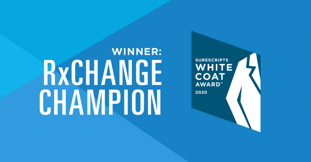 Winner: RxChange Champion, Surescript White Coat Award